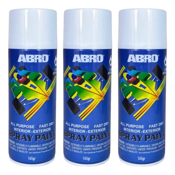 Pintura Aerosol Secado Rapido Blanco Mate 400ml X3 Abro