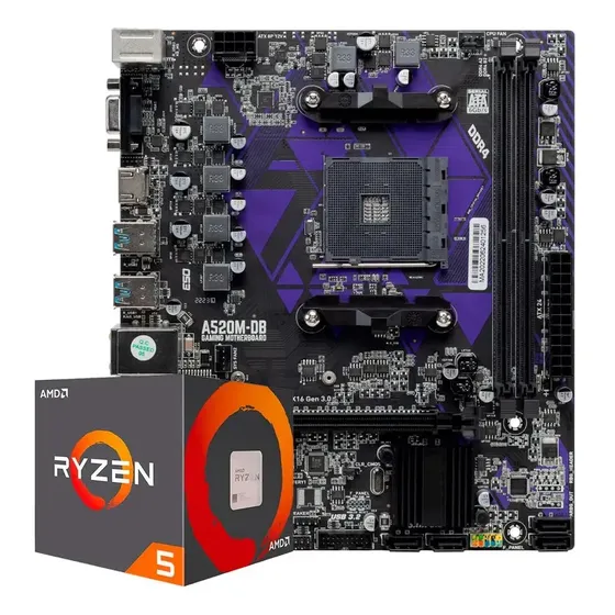 Kit Upgrade Gamer Amd Ryzen 5 4600g + A520m Mancer Cor Preto