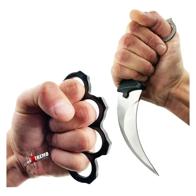 Karambit Cuchillo Táctico Garra Tigre + Piña Americana Acero