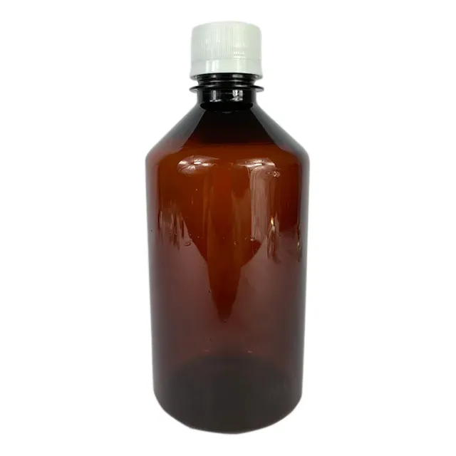 10 Frascos Pet Âmbar Cristal 500ml Com Tampa Lacre Branca
