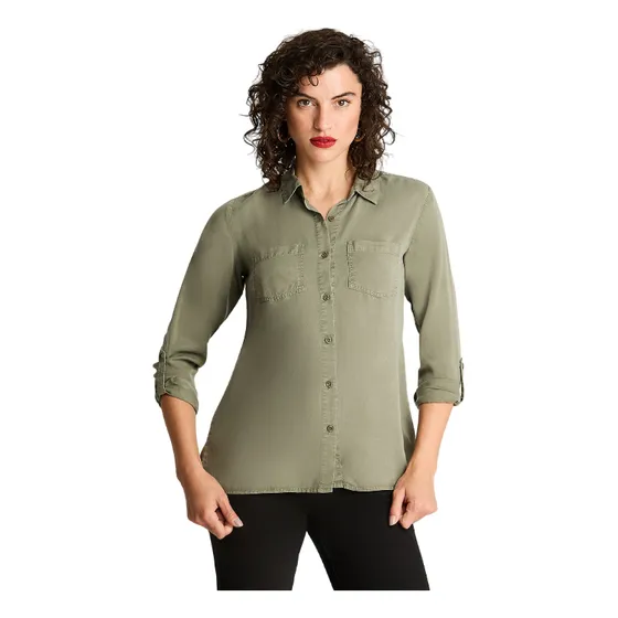 Blusa Lyocel Color Verde Mujer Moda Invierno Hasta Xxxl