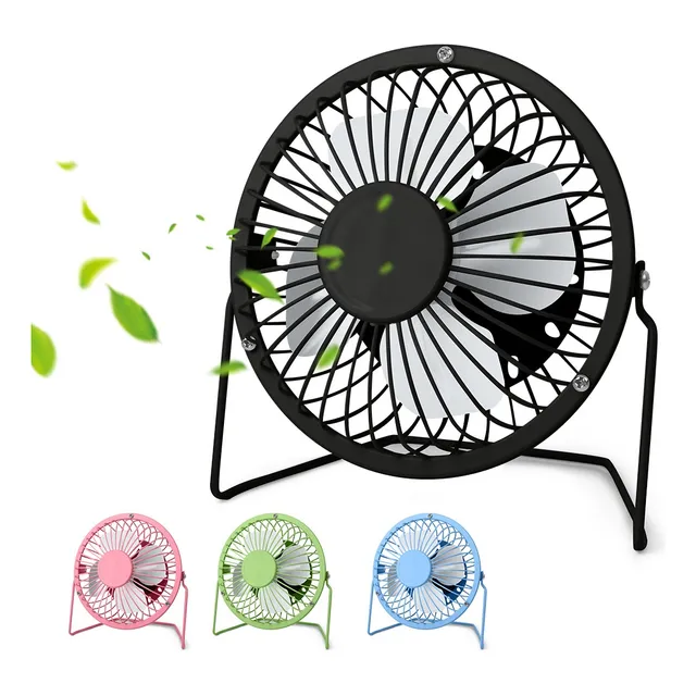 Ventilador De Escritorio Usb Pequeño Aspas De Metal 14cm