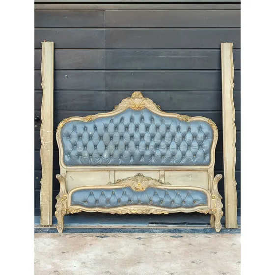 Cama De 2 Plazas Respaldo Sommier Capitone Francés $250.000