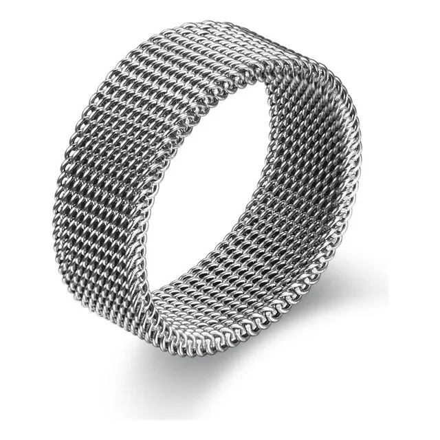 Anillo De Malla De Acero Inoxidable De 8 Mm Para Hombre De M