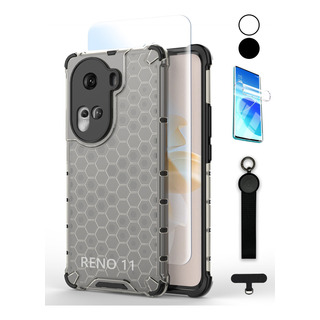 Funda Panal Para Oppo Reno Case + Mica + Cordon Kit Uso Rudo Funda Panal Para Oppo Reno Case + Mica + Cordon Kit Uso Rudo
