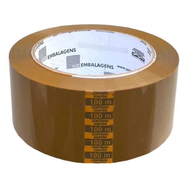 Caixa 10 Rolos Fita Adesiva Marrom 48mm X 100 Mts Mudança 