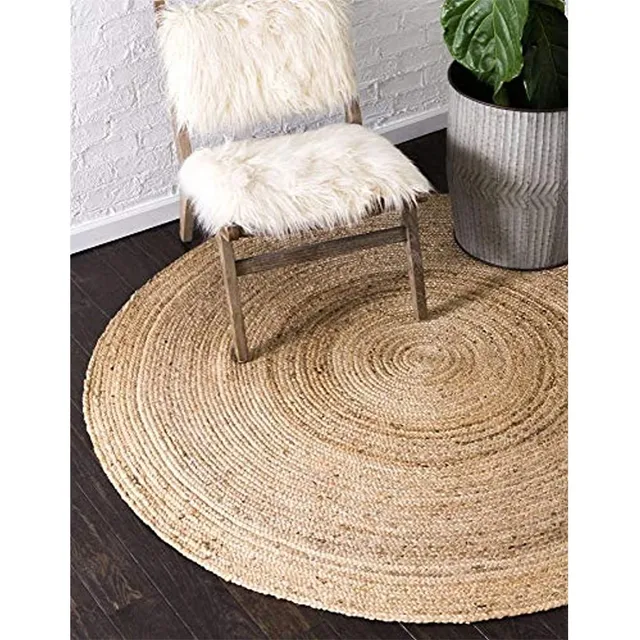 Tapetes Decorativos De Yute Trenzado, Tejido A Mano