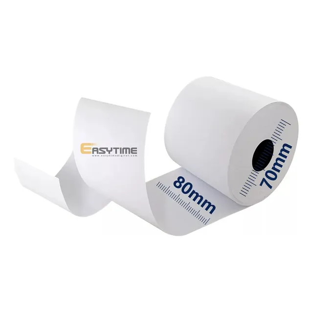 Caja Papel Rollos Térmico Easytime 80x70mm 50 Pcs Para Impresora 80mm Color Blanco