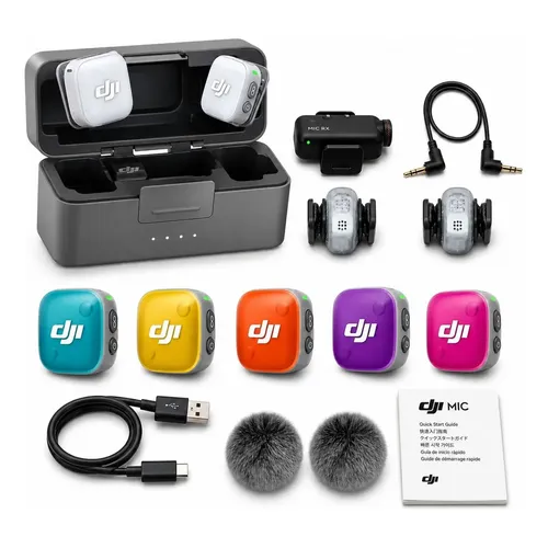 Microfone Dji Mic 3 - Padrão (2 Tx + 1 Rx + Case Carregador) Preto