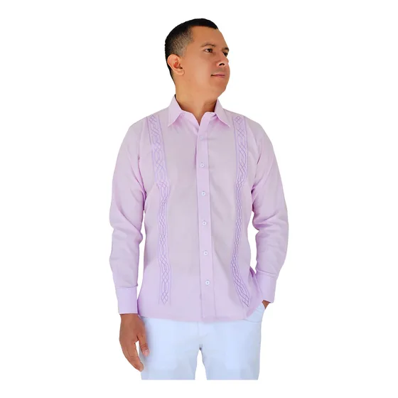 Camisa Guayabera 100% Lino, Manga Larga