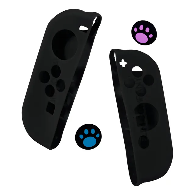 Funda Silicon Para Joy-con Nintendo Switch Goma Thumb Stick Color Negro