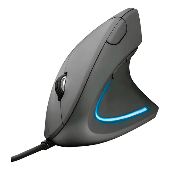 Mouse Vertical Ergonômico Luz Led Rgb 6 Botões Preto