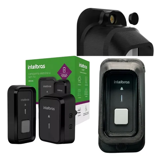 Timbre Inalámbrico Intelbras Cib 101 Con Soporte Antirrobo