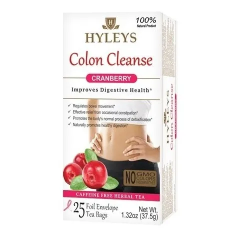 Hyleys Bienestar Limpieza De Colon Arándano Té - 25 Bolsitas