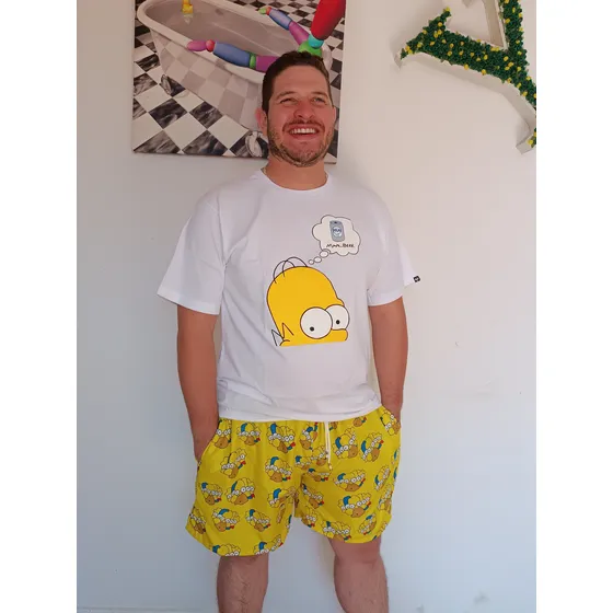 Franela De Homero Simpson Para Hombres Manga Corta Talla Xl