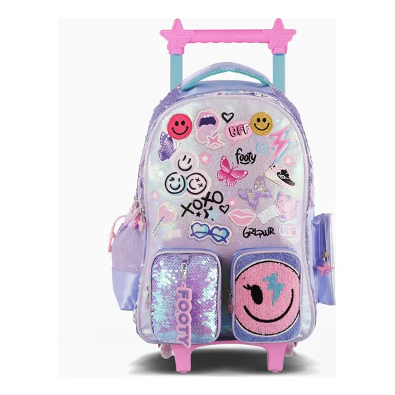 Mochila Carro Footy Happy Smile Escolar Niña Infantil