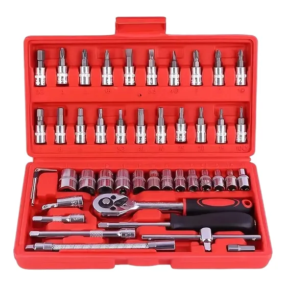 Juego Kit De Llaves Herramientas De 46 Piezas Completos
