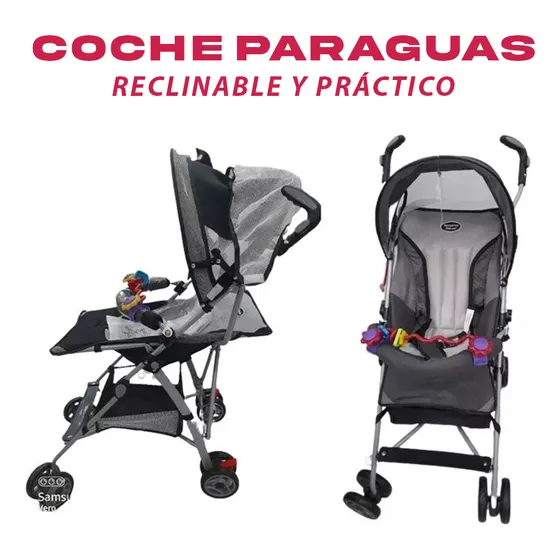 Coche Paraguas Bebesitos Deluxe Reclinable 30kg Individual