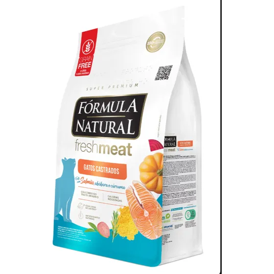 Ração Fórmula Natural Fresh Meat Gatos Castrados Salmão 7 Kg