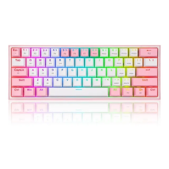 Teclado Mecanico 60% Inalambrico Gamer Redragon K616rgb Rosa