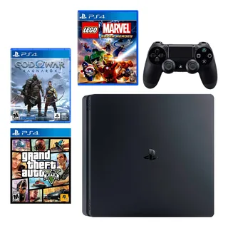 Console Sony Playstation 4 Slim 1tb Preto Com Jogo Console Sony Playstation 4 Slim 1tb Preto Com Jogo