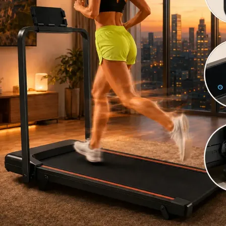 Esteira Elétrica Ergométrica Dobravel e Inclinação com Controle Remoto para Treinos Fitness, Corridas e Caminhadas Residencial até 100kg - Bivolt 110/220v - APFER