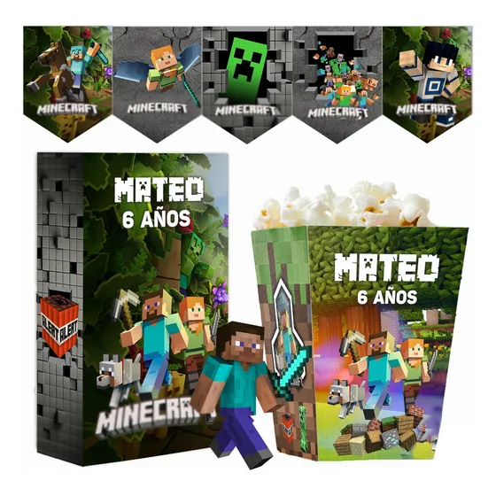 Kit Imprimible Minecraft Editable - Arma Tu Fiesta