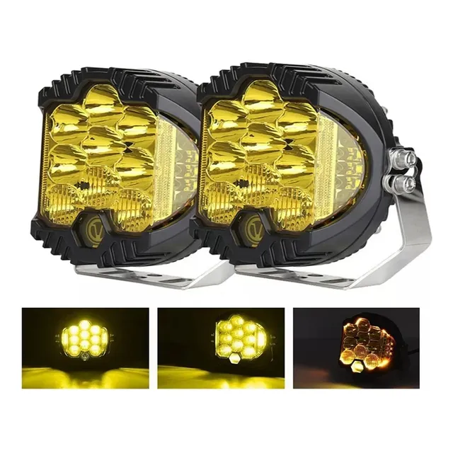 Par Faros Redondos Led Superpotente 50w Tipo Baja 5'' Ámbar