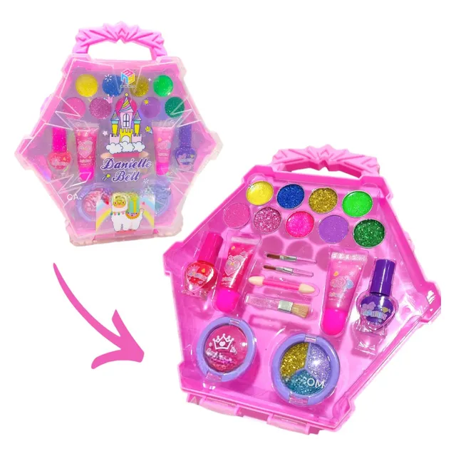 Maquillaje Estuche Exagonal Realista Infantil Juguete Niña 