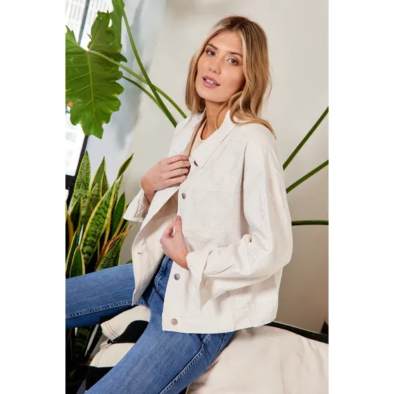 Campera Oversize Neti De Jean Con Strass Tornasolado Guk4000