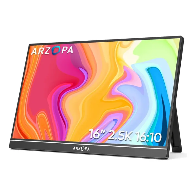 Monitor portátil IPS Gamer de 2,5 K 2560 px x 1600 px 16 pulgadas, color negro Arzopa Gamer Z1RC