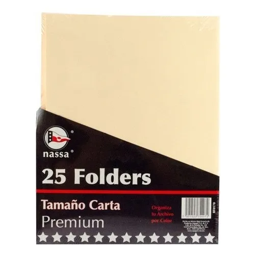Folders/carpeta Tamaño Carta Color Crema/beige 25 Nassa