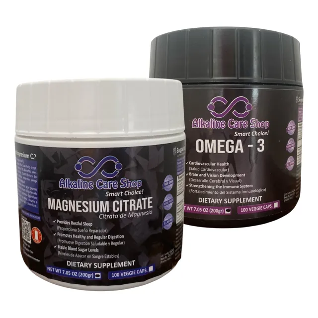 Citrato De Magnesio Y Omega3 -  400 Gr Pack 2 (polvo) Natural