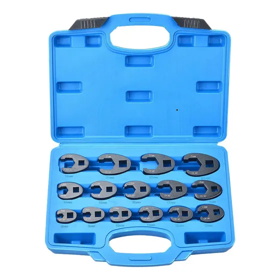 Juego 15 Llaves Pata Cuervo Impacto Abocinada Trabajo Pesado Color Negro