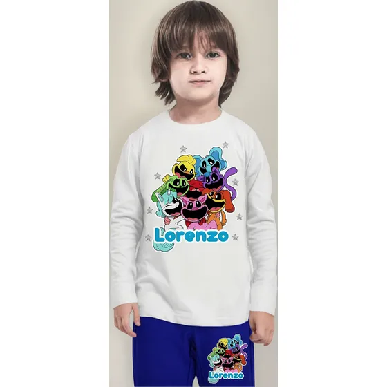 Pijama Largo Smiling Critters Poppy Algodón  Personalizado