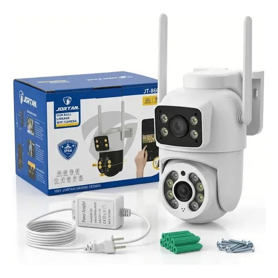 Câmera De Seguraça Externa Wifi Dupla Lente 4mp Hd Ptz Youse Cor Branco