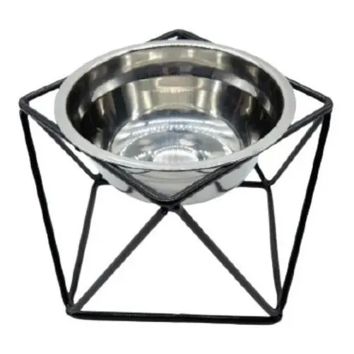 Comedouro Para Cães E Gatos Ergo Design Inox 1,2l Nf Pet