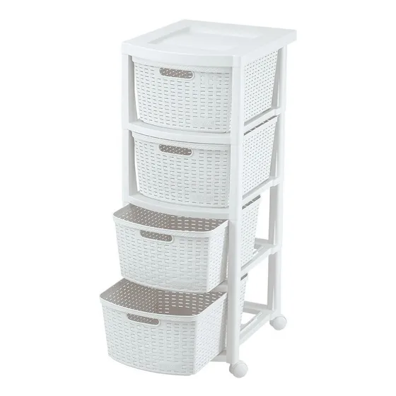 Cajonero Apariencia Rattan 4 Gavetas Altas