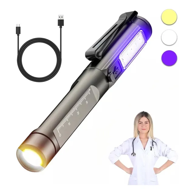 Linterna Lampara Medica Led Recargable Portatil Usb C Medico