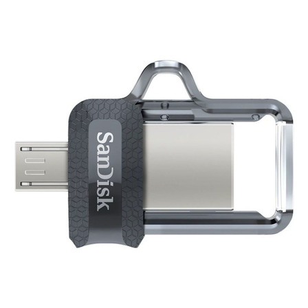 Pendrive SanDisk Ultra Dual m3.0 128GB 3.0 preto e transparente