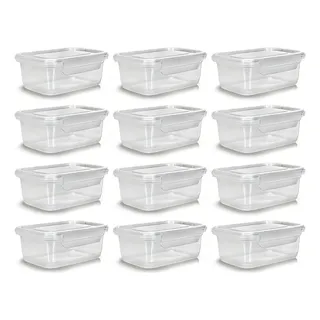 Kit 12 Marmitas Potes 1,400l Plåstico Com Travas Hermético Cor Transparente Kit 12 Marmitas Potes 1,400l Plåstico Com Travas Hermético Cor Transparente