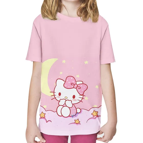 Franela Hello Kitty Luna Kawaii Niñas Por Encargo 