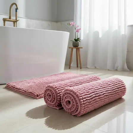 Kit 2 Tapete P/ Banheiro Dedinho Bolinha Toalha Macio Luxo