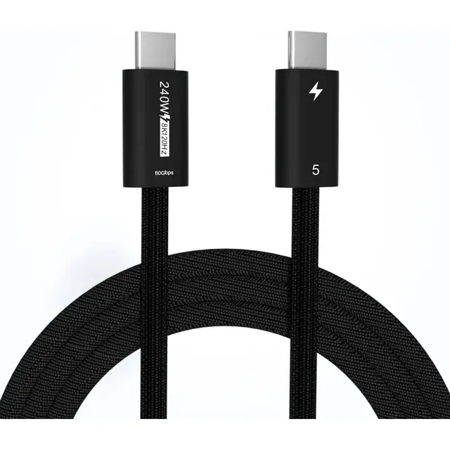Cable Thunderbolt 5 Usb C 80gbps Pd 240w 1m Salida 8k@120hz