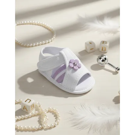 Sandália Infantil Bebê Menina Com Flor , Macia, Leve, Verão