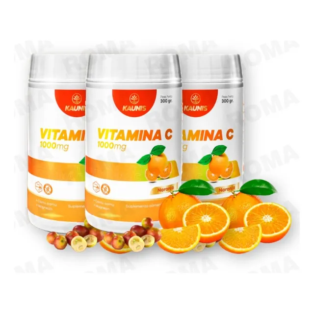 Pack 3 Vitamina C En Polvo 900g Kauinis