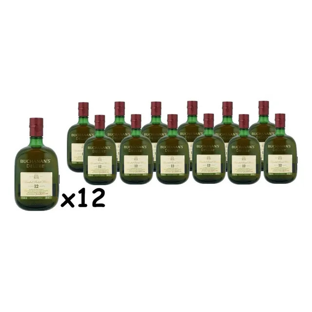Caja Whisky Buchanans Deluxe 12 Años 1 L 12 Piezas