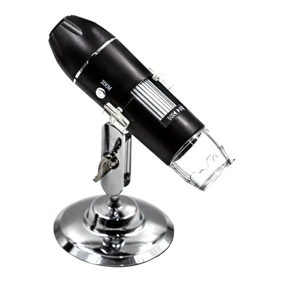 Microscópio Zoom 1600x Cam 2.0 Mp Profissional Digital Usb Cor Preto