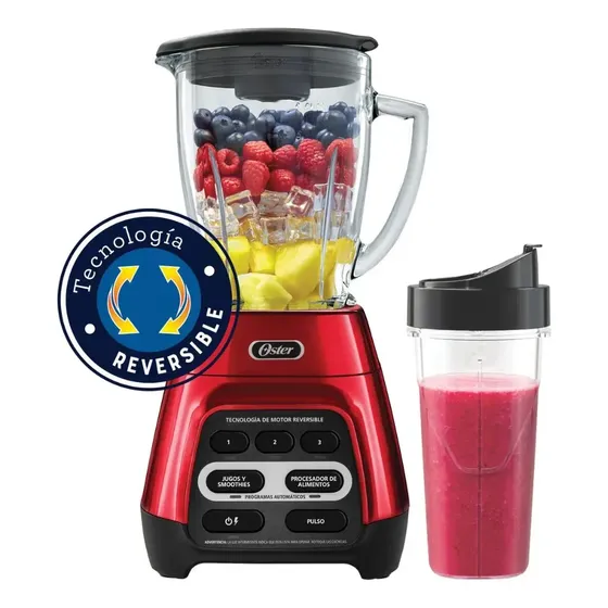 Licuadora Oster, con Tecnología Reversible, 700 W, Roja, BLSTPYG1310RBG