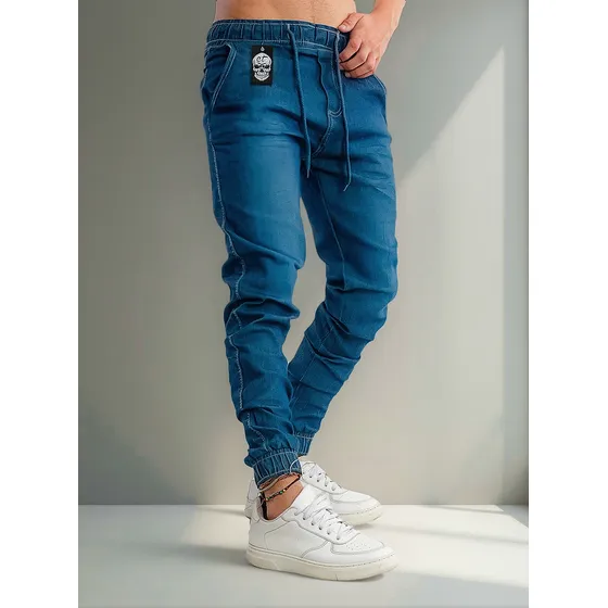 Calça Masculina Jeans Jogger De Marca C/ Elástico Promoção